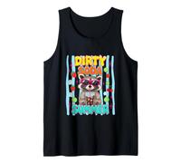 Dirty Soda Summer Vibes Raccoon Striped Trash Panda Vacation Tank Top