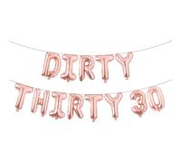 Dirty Thirty 30th Birthday Party Decorations for Her Multicolor Dirty 30 Balloons Banner Decorations for Women 30 Years Old Birthday Party (DIRTY THIRTY 30 Rose Gold)