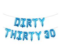 Dirty Thirty 30th Birthday Party Decorations for Her Multicolor Dirty 30 Balloons Banner Decorations for Women 30 Years Old Birthday Party (DIRTY THIRTY 30 Blue)