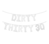 Dirty Thirty 30th Birthday Party Decorations for Her Multicolor Dirty 30 Balloons Banner Decorations for Women 30 Years Old Birthday Party (DIRTY THIRTY 30 White)