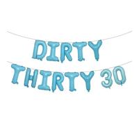 Dirty Thirty 30th Birthday Party Decorations for Her Multicolor Dirty 30 Balloons Banner Decorations for Women 30 Years Old Birthday Party (DIRTY THIRTY 30 Light Blue)