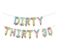 Dirty Thirty 30th Birthday Party Decorations for Her Multicolor Dirty 30 Balloons Banner Decorations for Women 30 Years Old Birthday Party (DIRTY THIRTY 30 Rainbow)