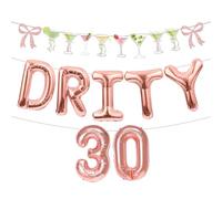 Dirty thirty Martini Balloon Banner Decoration for Casino Decor Cocktail Martinis Birthday Party Supplies 30th Birthday Decoration