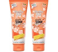 Dirty Works Flawless Skin Body Scrub - Exfoliating Body Polish for Smooth Skin | 250ml | Peach Scent, Invigorating, Deep Cleanse, Radiant Glow (Pack of 2)