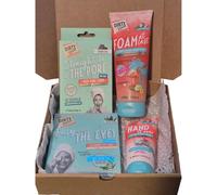 Dirty Works Skincare Gift Set, Charcoal Nose Strips, Cucumber Eye Pads, Foam Scrub and Hand Cream