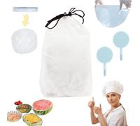 Dirtychop Food Covers, Reusable Fresh Keeping Bags/200PCS, Stretchy Covers for Food Dishes, Food Covers Stretch Reusable, Universal Kitchen Wrap Seal Caps (100 PCS)