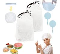 Dirtychop Food Covers, Reusable Fresh Keeping Bags/200PCS, Stretchy Covers for Food Dishes, Food Covers Stretch Reusable, Universal Kitchen Wrap Seal Caps (400 PCS)