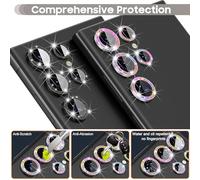 Diruite 2-Pack Camera Lens Protector for Samsung Galaxy S24 Ultra Camera Lens Cover,HD Anti Scratch Tempered Glass+Aluminum Frame Lens Cover for Samsung Galaxy S24 Ultra Camera Protector