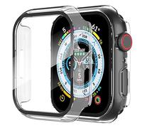 Diruite 2-Pack Screen Protector for Apple Watch 6/5/4/SE 40mm Tempered Glass Case,All Around Hard Matte PC Protective Cover,Transparent,40mm