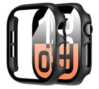 Diruite 2-Pack Screen Protector for Apple Watch Series 11/10 46mm Tempered Glass Case,All Around Hard Matte PC Protective Cover,Black,46mm