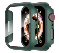 Diruite 2 Piece Case for Apple Watch Series 9/8/7 45 mm Screen Protector, Hard PC Material Case, Ultra Thin Tempered Glass Screen Case for iWatch 45 mm