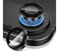 Diruite 2 Pieces Camera Lens Protector for iPhone 17 Air Tempering Glass,Convex Platform HD Lens Cover+Aluminum Rim Camera Protection,Space Black