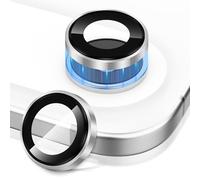 Diruite 2 Pieces Camera Lens Protector for iPhone 17 Air Tempering Glass,Convex Platform HD Lens Cover+Aluminum Rim Camera Protection,Cloud White