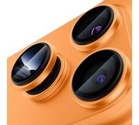Diruite 2 Pieces Camera Lens Protector for iPhone 17 Pro/Pro Max Tempering Glass,Convex Platform HD Lens Cover+Aluminum Rim Positioning assisted installation Camera Protection,Cosmic Orange