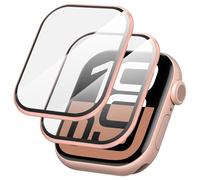 Diruite 2 Pieces Screen Protector for Apple Watch Series 10 Scratch-Resistant 3D Surface HD Glass Screen Cover,RoseGold&RoseGold,46mm