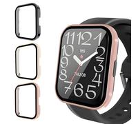 Diruite 3-Packs Screen Protector for Amazfit Bip5 Unity Tempered Glass Case,All Around Hard PC Protective for Amazfit Bip5 Unity Cover