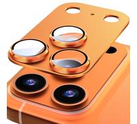 Diruite Camera Lens Cover for iPhone 17 Pro Tempering Glass,360°Integrated Frosting Camera Protector Aluminum Alloy Lens Protection,Cosmic Orange
