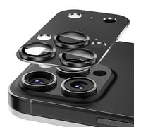 Diruite Camera Lens Protector for iPhone 14 Pro/15 Pro/16 Pro Lens Cover,Unique Design 9H Tempered Glass Frozen Aluminum Alloy Camera Protector,Black
