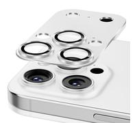 Diruite Camera Lens Protector for iPhone 14 Pro/15 Pro/16 Pro Lens Cover,Unique Design 9H Tempered Glass Frozen Aluminum Alloy Camera Protector,Silver