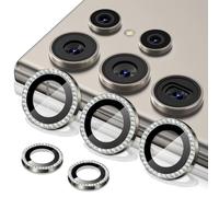 Diruite Camera Lens Protector for Samsung Galaxy S25 Ultra Camera Protector HD Anti Scratch Tempered Glass&Aluminum Frame Lens Cover,Diamond Grey