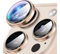 Diruite Camera Protector for iPhone 16 Pro/16 Pro Max Camera Lens Protector,Perfect Fit HD Tempering Glass+Aluminum Rim Camera Lens Cover,Desert Titanium