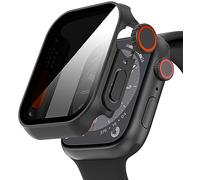 Diruite Case for Apple Watch Series 6/5/4/SE 40mm Screen Protector Anti-Spy,Tempered Glass Unique Design Hard PC Ultrathin Cover,Black(Privacy),40MM for Serie 6/5/4/SE