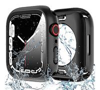 Diruite Screen Protector for Apple Watch Series 9/8/7/6/5/4/SE 2/SE 360 ° Full Coverage Tempered Glass Case,Hard PC Ultrathin Waterproof Rear Shock Resistance Cover for Apple Watch 45mm 44mm 41mm 40mm