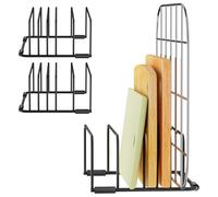 DIRXVMC Chopping Board Holder Cutting Organizer Holder Rack Baking Cookie Pan Sheets Cooling Small Racks Storage Stand for Kitchen Cabinet Countertop Bakeware Organizer (2, black)