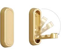 DIRXVMC Folding Coat Hooks, 2 Pcs Foldable Gold Wall Hook Heavy Duty Foldable Hook Bathroom Towel Robe Hooks Wall Mounted for Hanging Coat Towels Clothes Hat Bags Keys (2, Gold)