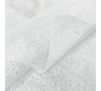 DIS_G White Embroidered Plastic Tablecloth 3D Lace Modern Kitchen Anti-Stain 137 x 300 cm