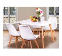 DIS Malmo Dining Set With Four Chairs Beech & White