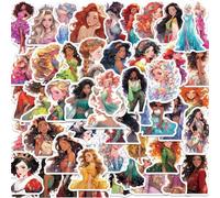 Dis_ney Princess Stickers 50Pcs for Suitcase Skateboard Laptop Computer Water Bottles Car Teens Boys Girls Decal Waterproof Sticker