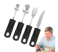 Disability Aids - Bendable Cutlery for Disabled Hands, Set of 4 | Easy Grip Disabled Cutlery for Adults, Weighted Knife Fork Spoon Set | Adaptive Cutlery for Arthritis, Parkinson's, Elderly