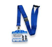 Disability Awareness Toilet Access Card, Weak Bladder/Bowel, Blue Lanyard & ID Holder