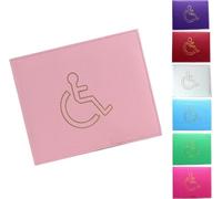 Disability Badge Holder Wallet Disabled Badge Holder Disable Badge Holder for Car Blue Badge Protector Hologram Safe Parking Permit Display Cover Red PU Leather Disabled Wallet (Baby Pink)