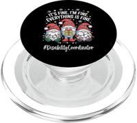Disability Coordinator Gnome Everything Is Fine Christmas PopSockets PopGrip for MagSafe