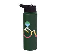 Disability Pride Colors Wheelchair User Strength Graphic Art Stainless Steel Insulated Water Bottle