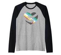 Disability Pride Flag Heart Hug Raglan Baseball Tee