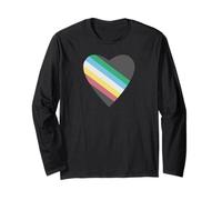 Disability Pride Flag In A Heart Shape - Disability Pride Long Sleeve T-Shirt