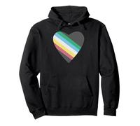 Disability Pride Flag In A Heart Shape - Disability Pride Pullover Hoodie