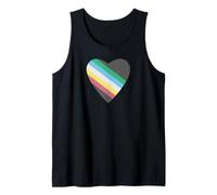 Disability Pride Flag In A Heart Shape - Disability Pride Tank Top