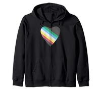 Disability Pride Flag In A Heart Shape - Disability Pride Zip Hoodie