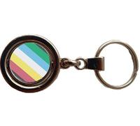 Disability Pride LGBTQ Rainbow Spinning Double Sided Metal Keyring And Gift Bag
