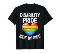 Disability Pride Side by Side Inclusion Heart T-Shirt