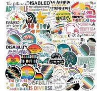 Disability Pride Stickers for Laptop (50 PCS),Gift for Children Teens Adults Girl Boys,Waterproof Stickers for Water Bottle,Pride Vinyl Stickers for Scrapbook,Skateboard,Bike,Phone,Dairy