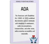 Disability Rights Milestone History Poster Awareness Metal Tin Sign Wall Decor for Home Kitchen Bathroom Bedroom Garage Bar Cafe Office Retro Vintage Aluminum Decorative Plaque 6x8 inch