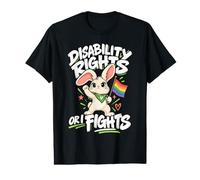 Disability Rights Or I Fights Brave Bunny Disabled Awareness Value Graphic T-Shirt