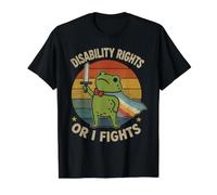 Disability Rights Or I Fights Vintage Frog Warrior Activism Value Graphic T-Shirt, Men, Black, S