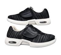 Disability Shoes Swollen Feet Womens for Women with Arthritis in the Memory Foam Extra Wide Sandals Ladies Bunion Sport and Outdoor Diabetic Fit Trainers Slip On Toe Box(BlackGrey,8 UK)