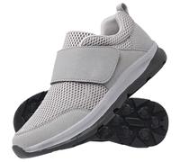 Disability Shoes Swollen Feet Womens Mens Trainers Slip On Wide Fit Touch Fasten Gym Sports Running Sneakers Mens Shoes Fashion Jogging Fitness Sneakers,Grey,45/275mm